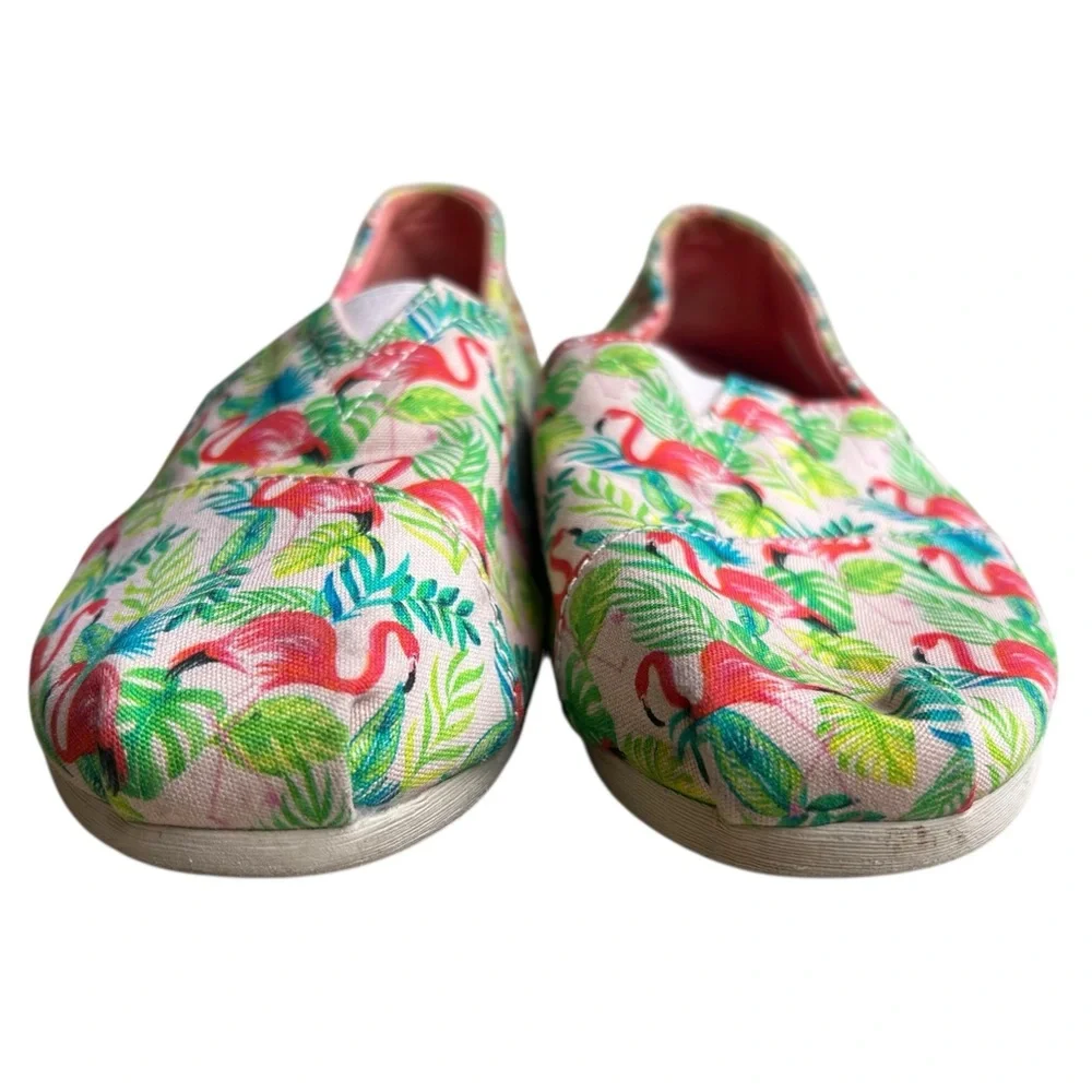 TOMS x Paper Source Women’s Alpargata Flamingo Multicolor Slip-On Shoes Sz 8 - Picture 6 of 9